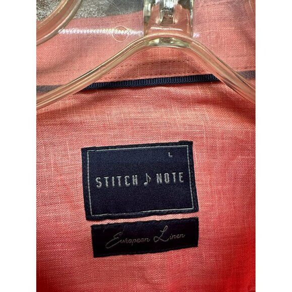 Stitch Note‎ Men's Short Sleeve Linen Button Up Size Large - Picture 2 of 4
